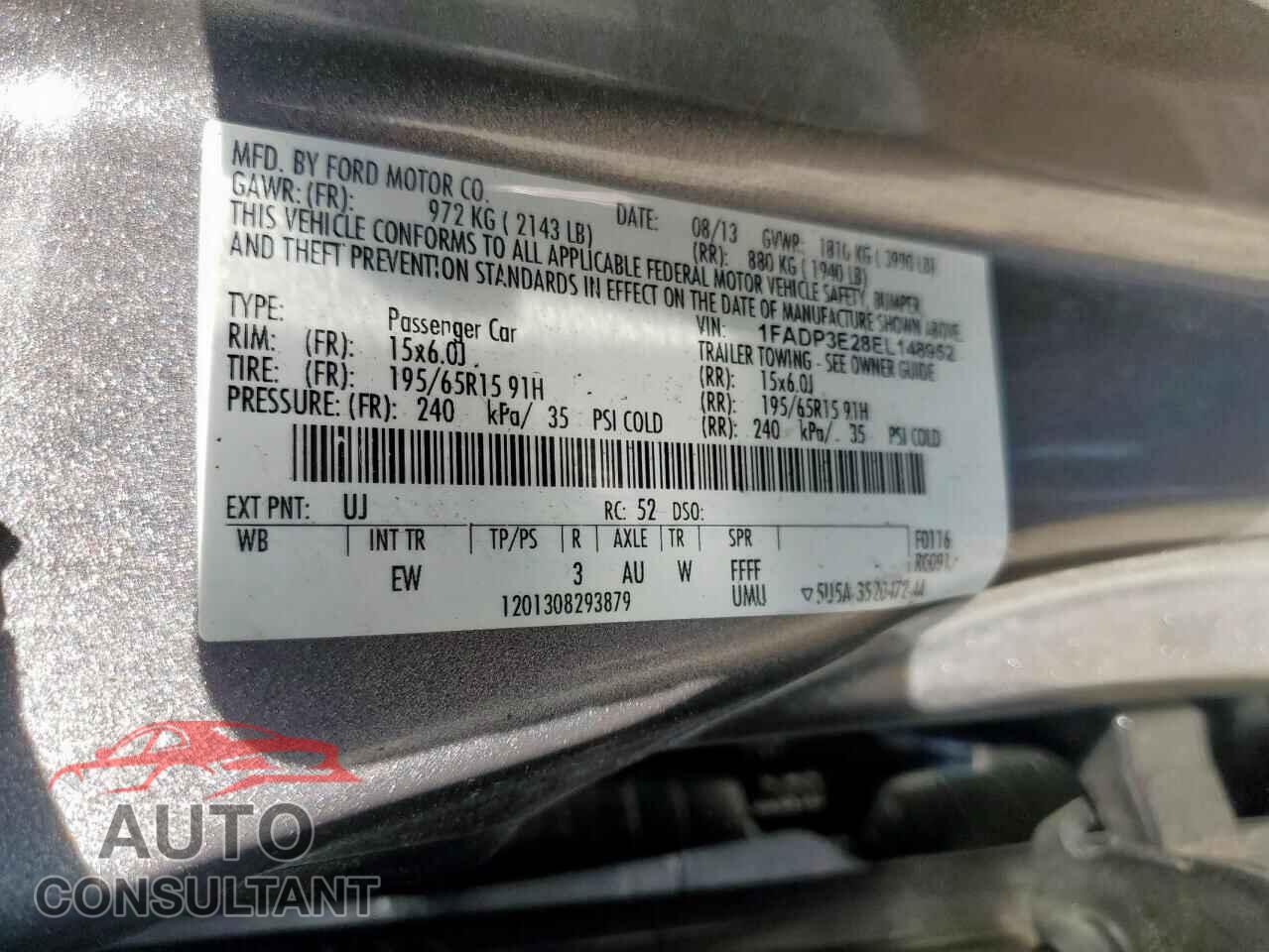 FORD FOCUS 2014 - 1FADP3E28EL148952
