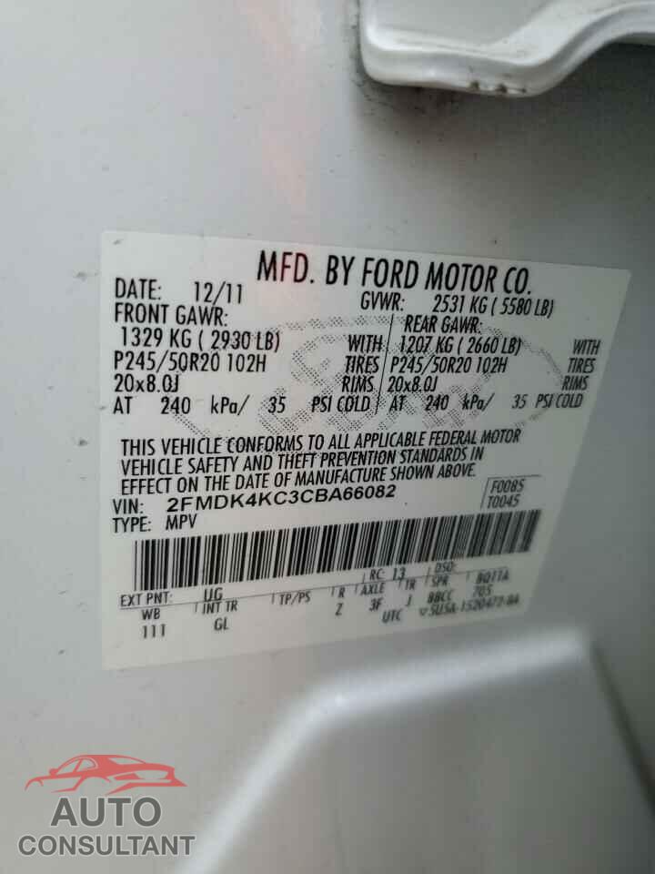 FORD EDGE 2012 - 2FMDK4KC3CBA66082