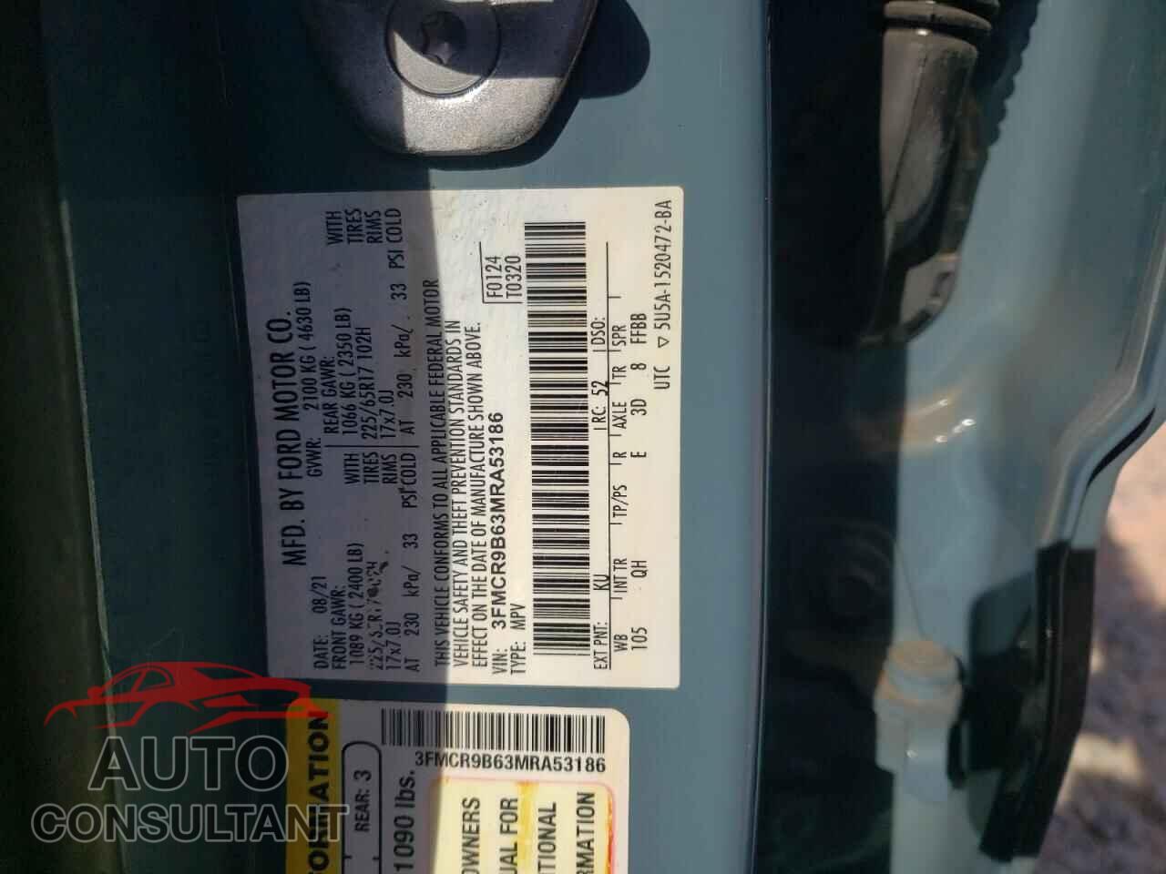 FORD BRONCO 2021 - 3FMCR9B63MRA53186