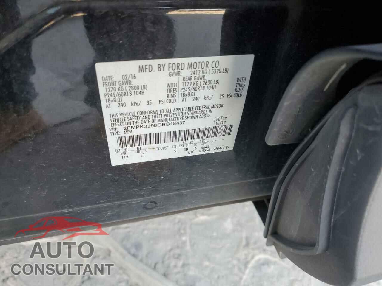 FORD EDGE 2016 - 2FMPK3J98GBB18437