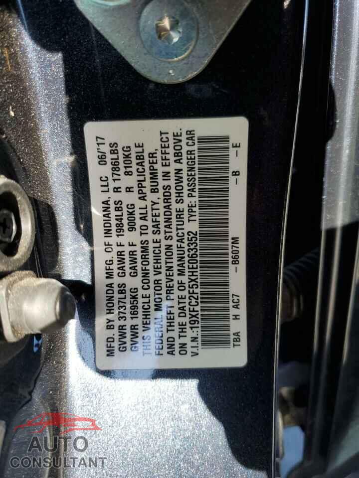 HONDA CIVIC 2017 - 19XFC2F5XHE063352
