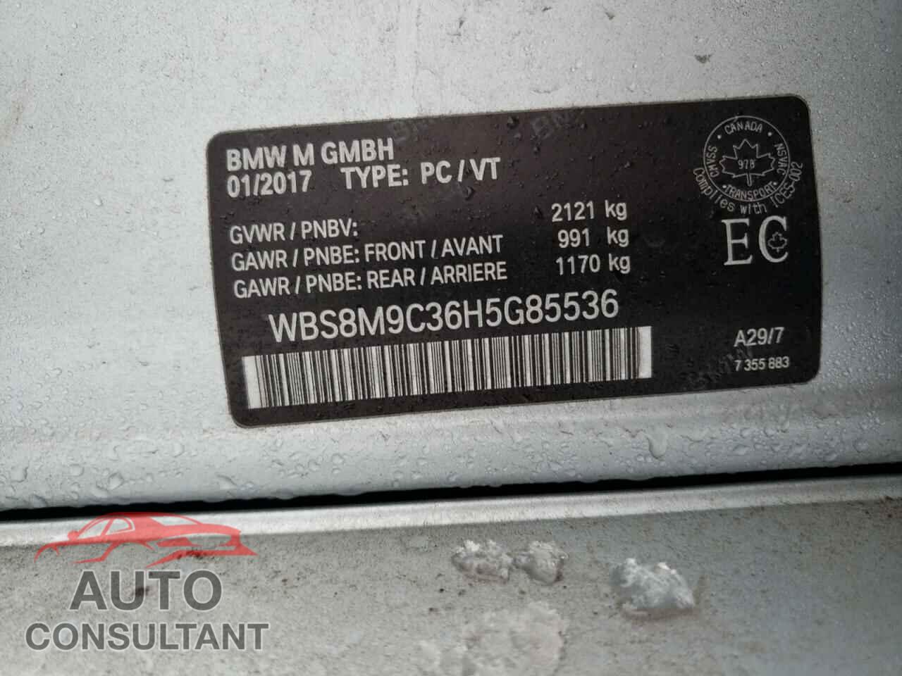BMW M3 2017 - WBS8M9C36H5G85536