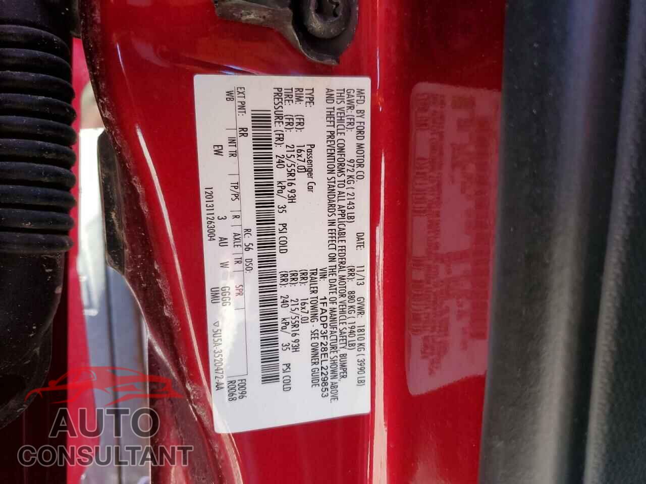 FORD FOCUS 2014 - 1FADP3F28EL229853