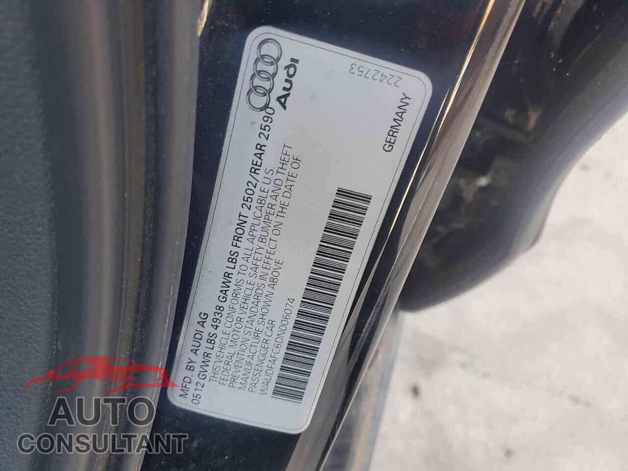 AUDI A6 2013 - WAUDFAFC6DN006074