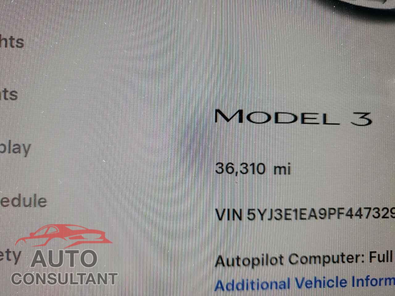 TESLA MODEL 3 2023 - 5YJ3E1EA9PF447329