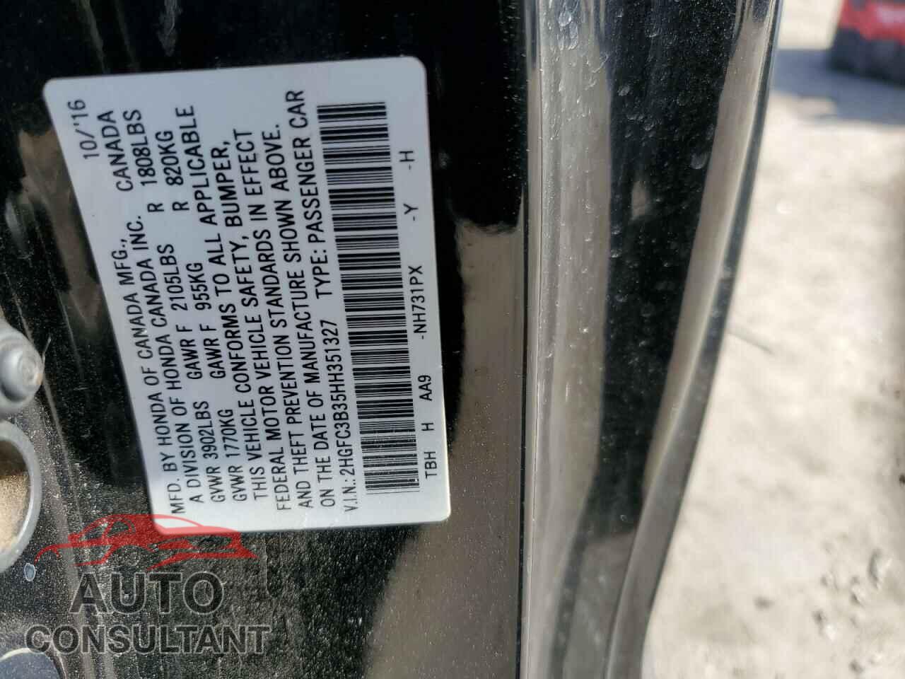 HONDA CIVIC 2017 - 2HGFC3B35HH351327
