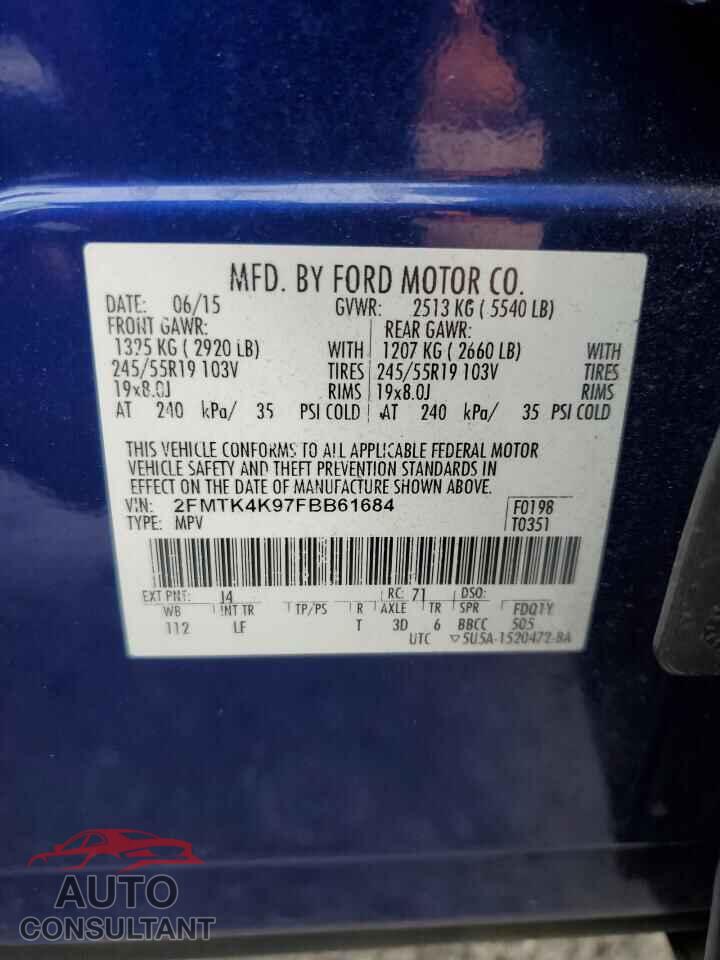 FORD EDGE 2015 - 2FMTK4K97FBB61684