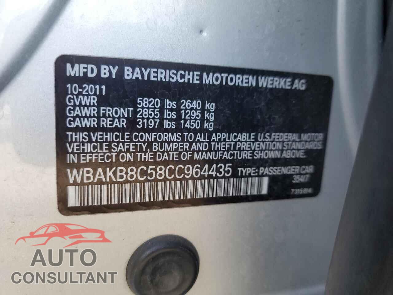 BMW 7 SERIES 2012 - WBAKB8C58CC964435