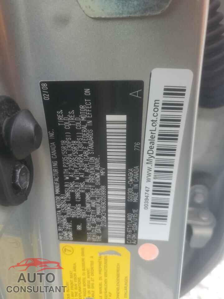 LEXUS RX350 2009 - 2T2GK31U69C059998
