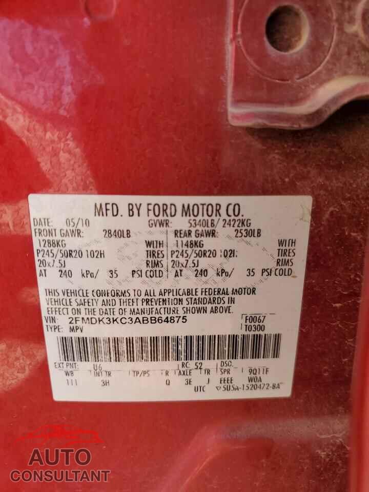 FORD EDGE 2010 - 2FMDK3KC3ABB64875