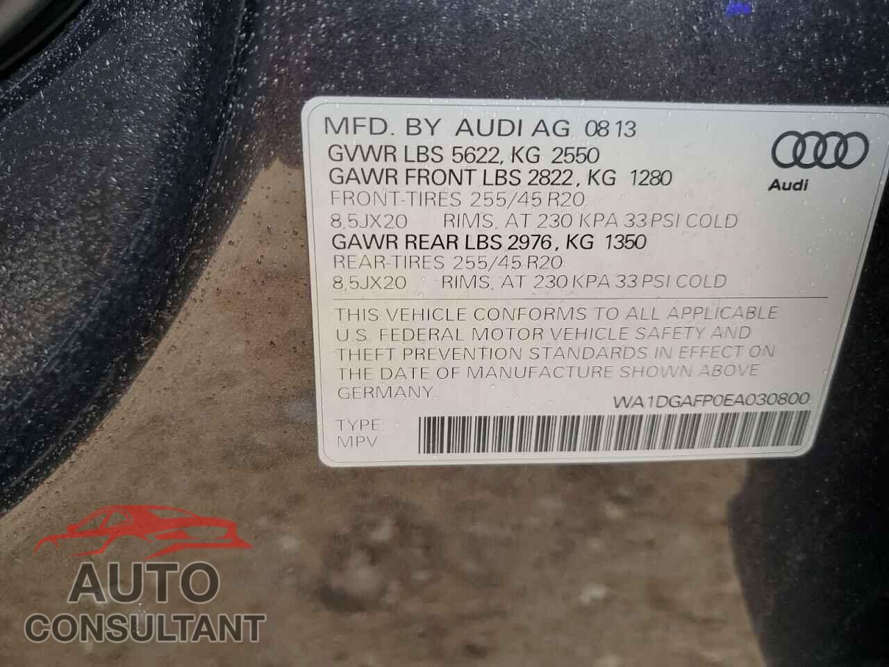 AUDI Q5 2014 - WA1DGAFP0EA030800
