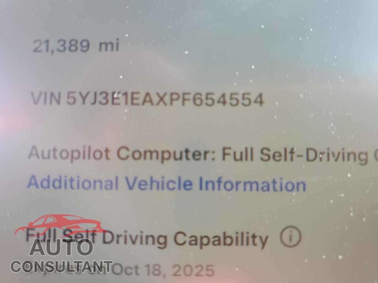 TESLA MODEL 3 2023 - 5YJ3E1EAXPF654554
