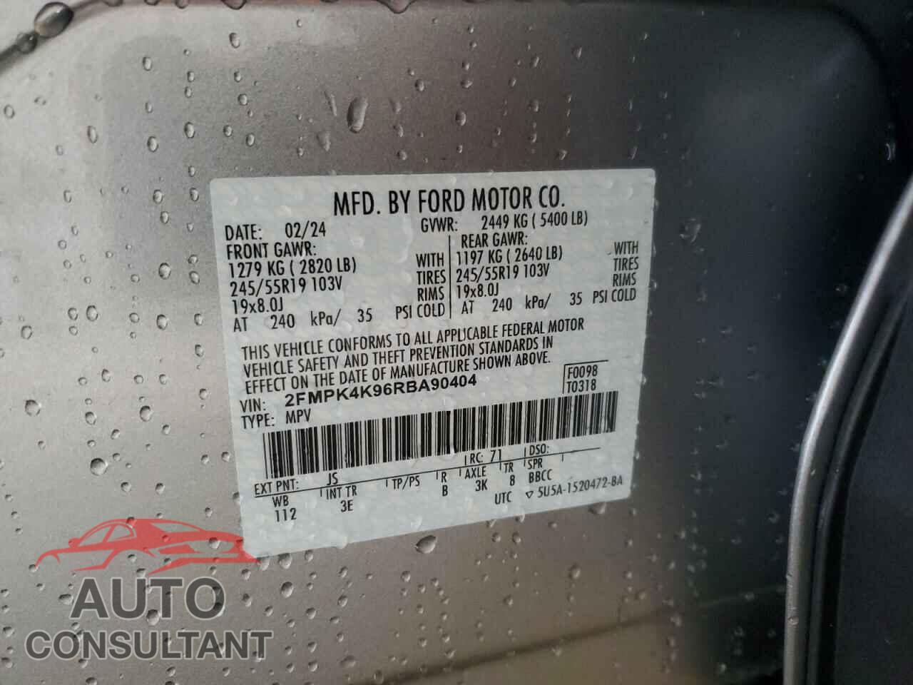FORD EDGE 2024 - 2FMPK4K96RBA90404
