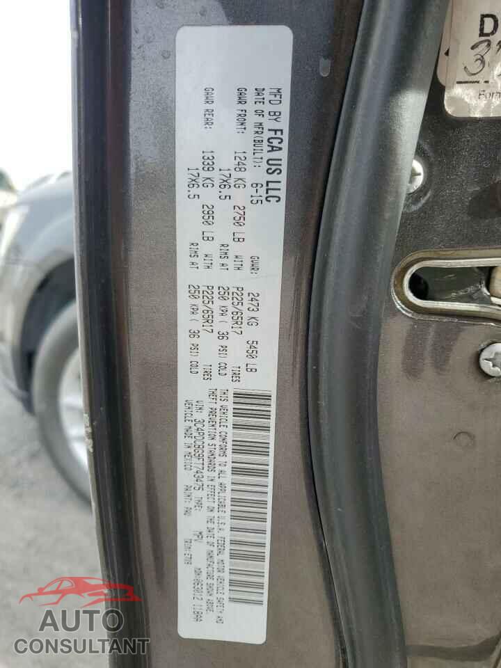 DODGE JOURNEY 2015 - 3C4PDCBG9FT743475