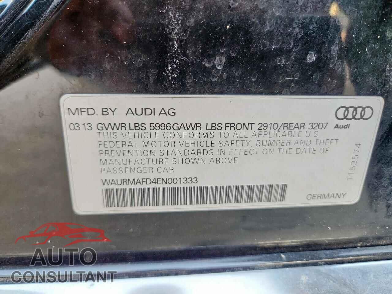 AUDI A8 2014 - WAURMAFD4EN001333