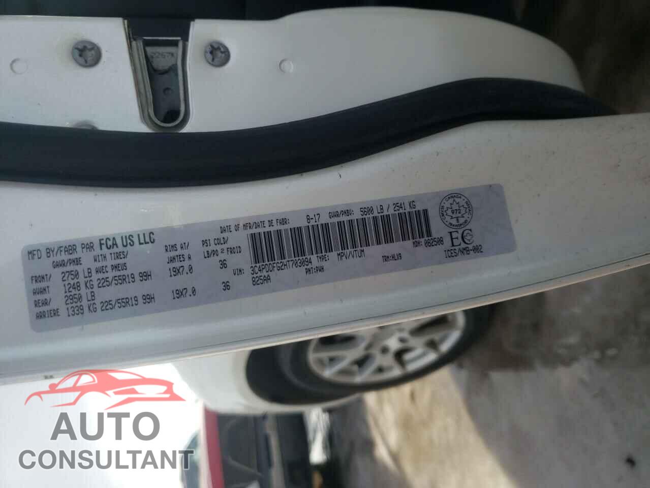 DODGE JOURNEY 2017 - 3C4PDDFG2HT703094