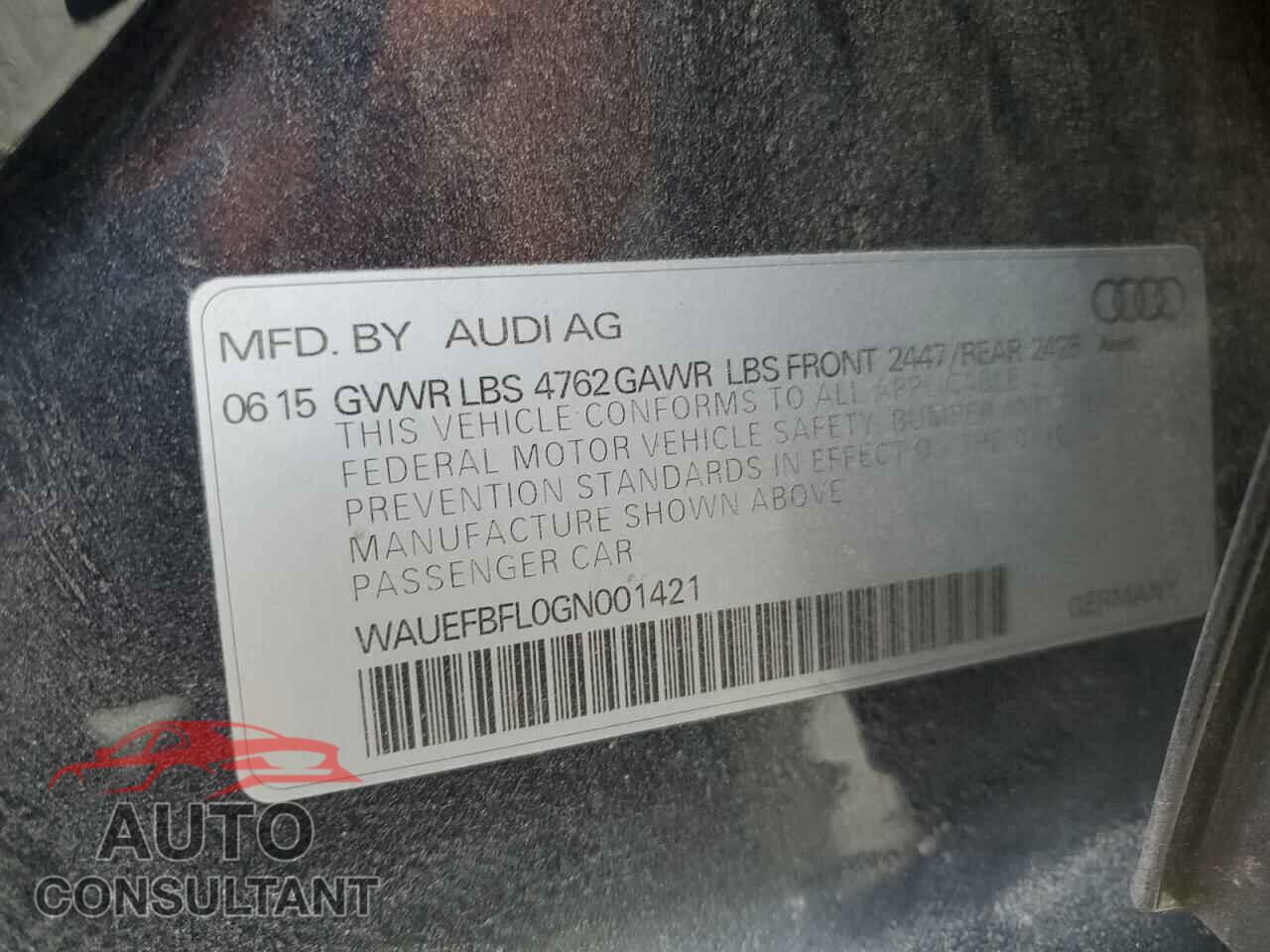 AUDI A4 2016 - WAUEFBFL0GN001421