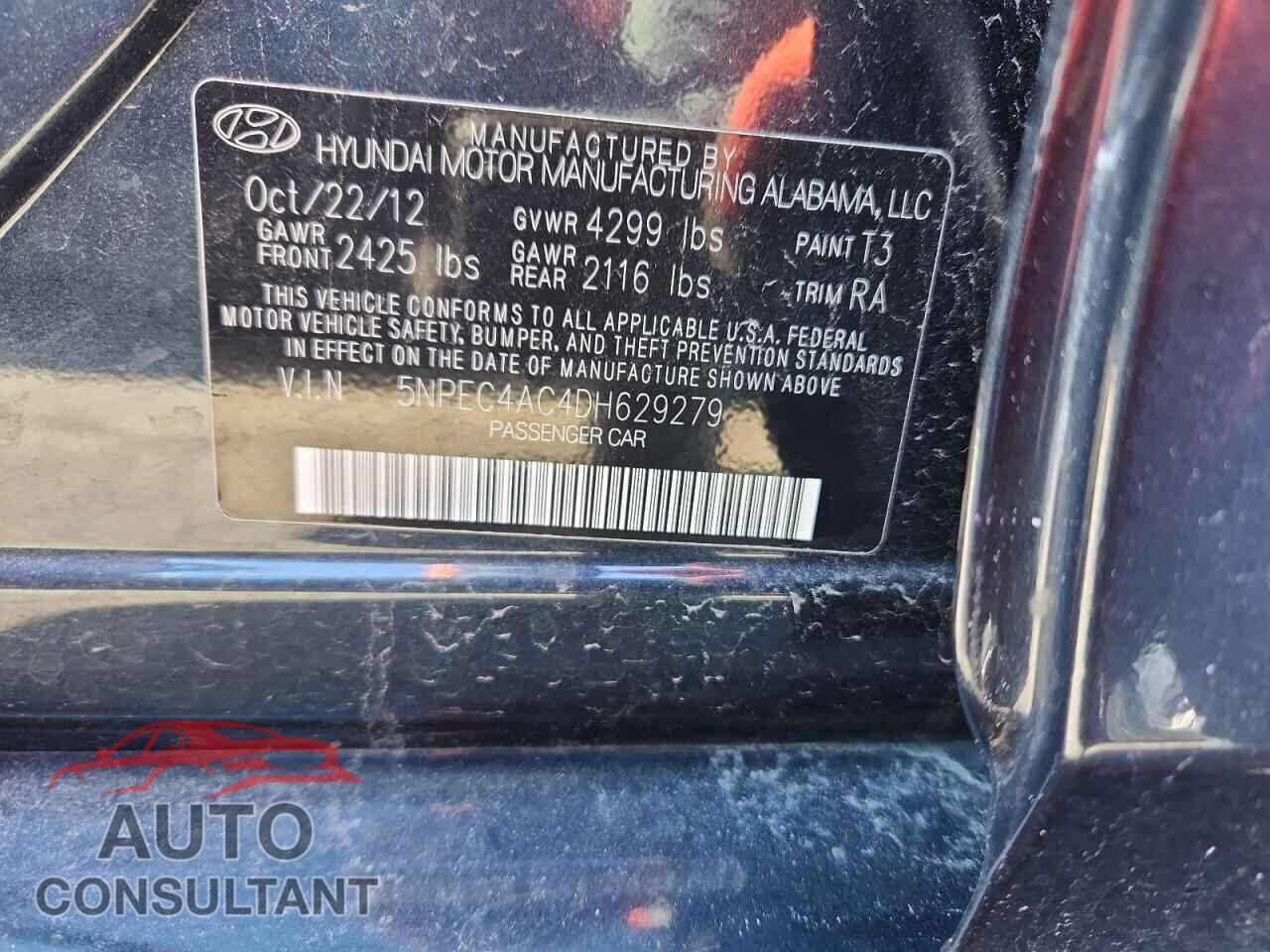 HYUNDAI SONATA 2013 - 5NPEC4AC4DH629279