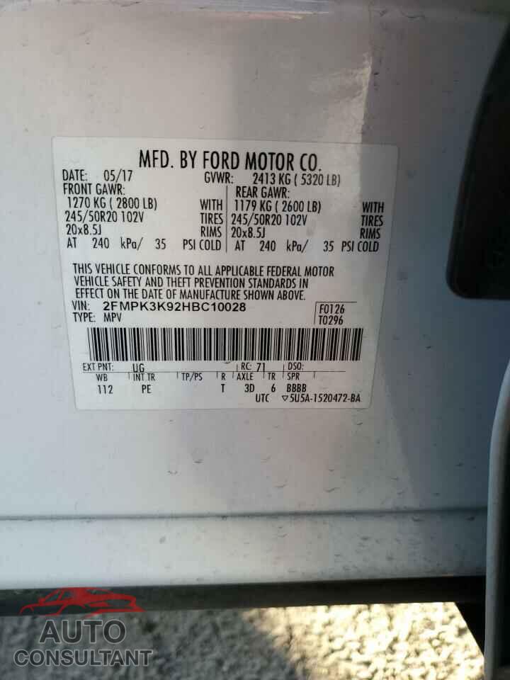 FORD EDGE 2017 - 2FMPK3K92HBC10028