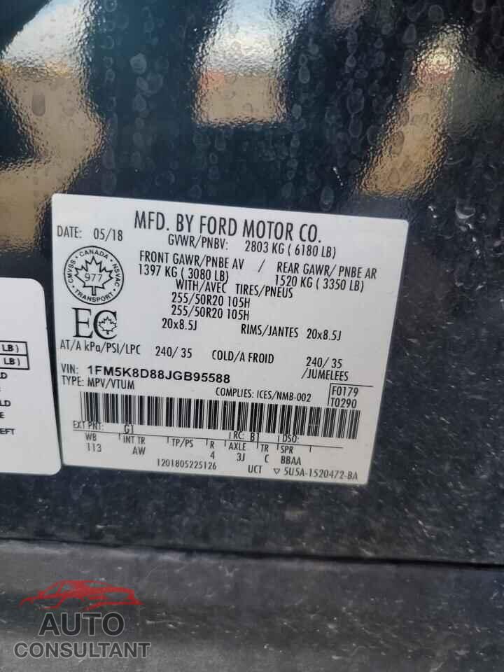 FORD EXPLORER 2018 - 1FM5K8D88JGB95588
