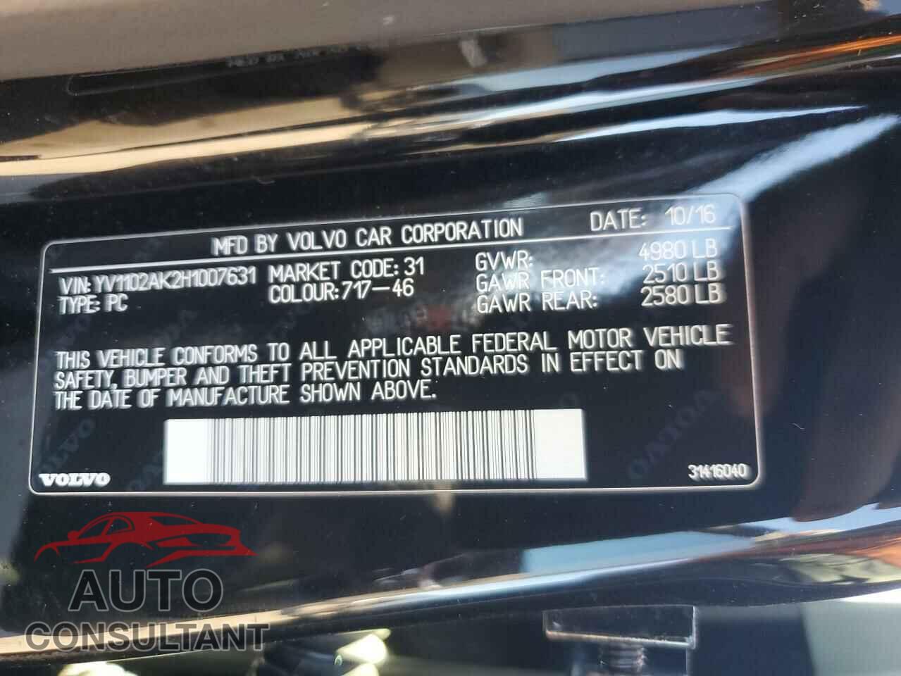 VOLVO S90 2017 - YV1102AK2H1007631