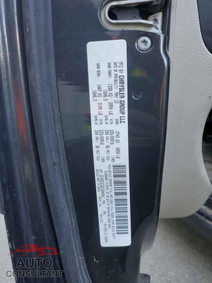 DODGE CARAVAN 2012 - 2C4RDGCG6CR340941