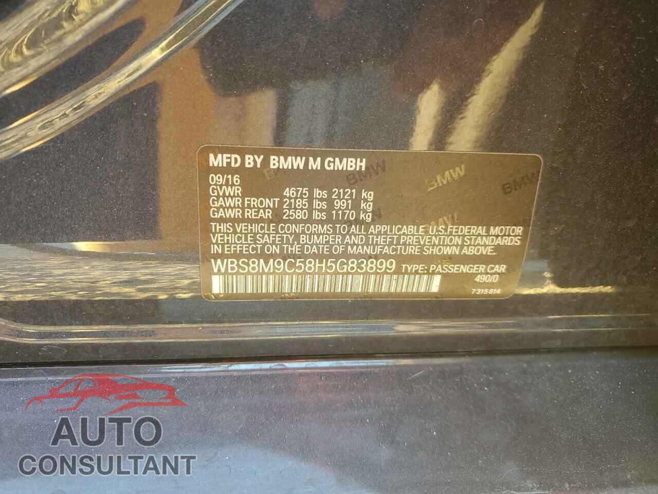 BMW M3 2017 - WBS8M9C58H5G83899