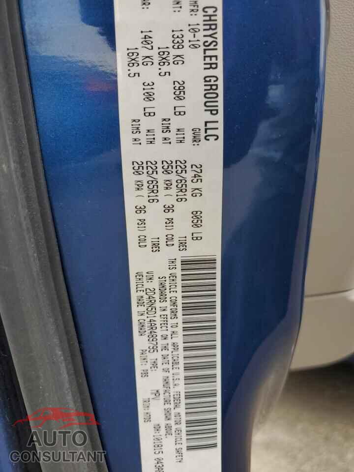 DODGE CARAVAN 2010 - 2D4RN5D14AR489795