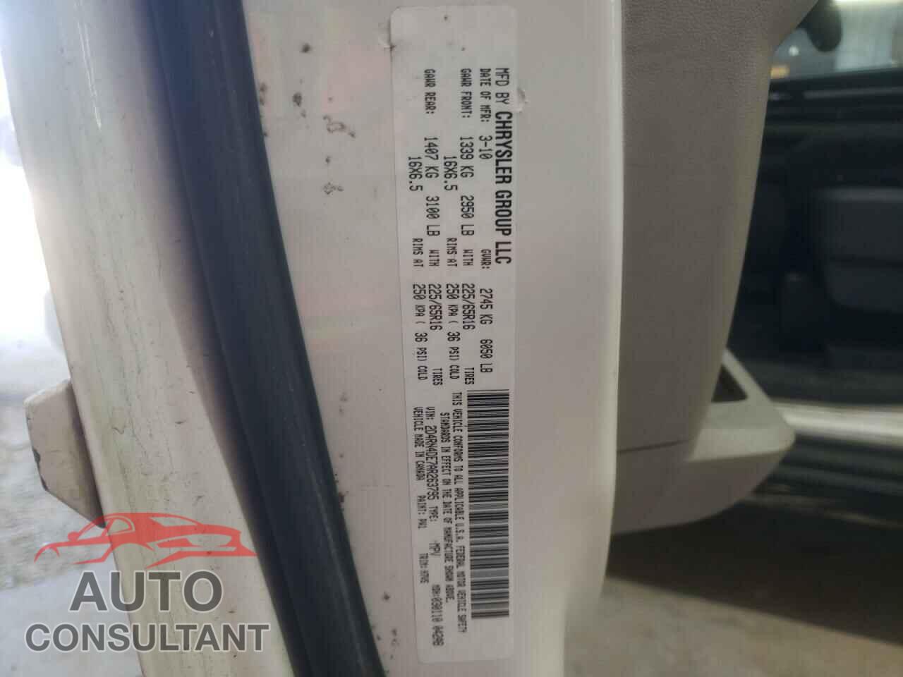 DODGE CARAVAN 2010 - 2D4RN4DE7AR263795