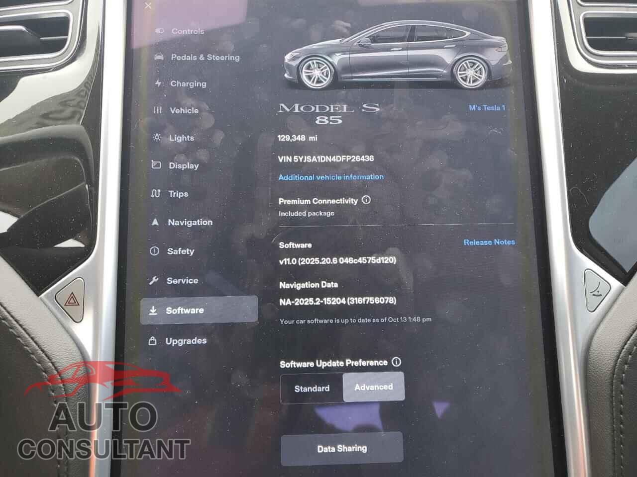 TESLA MODEL S 2013 - 5YJSA1DN4DFP26436
