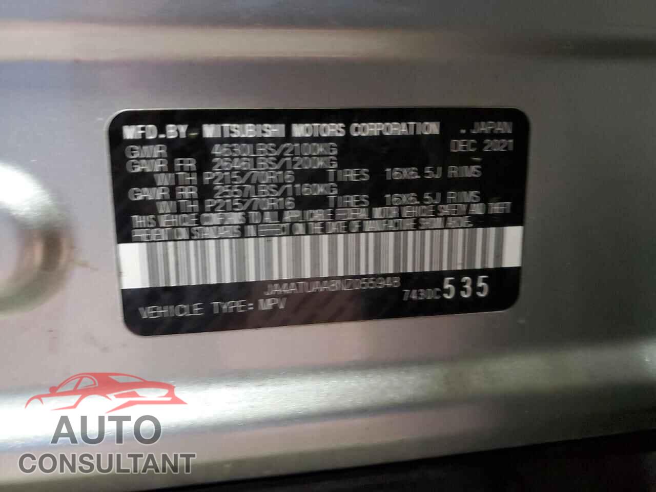 MITSUBISHI ECLIPSE 2022 - JA4ATUAA8NZ055948