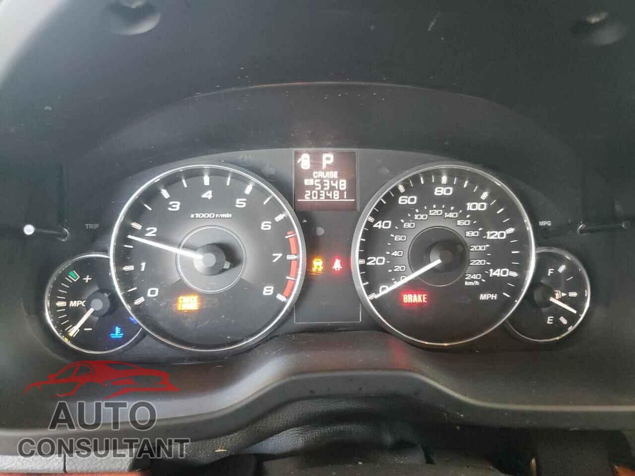SUBARU OUTBACK 2012 - 4S4BRBKC2C3204931