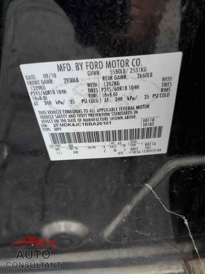 FORD EDGE 2011 - 2FMDK4JC1BBA26101