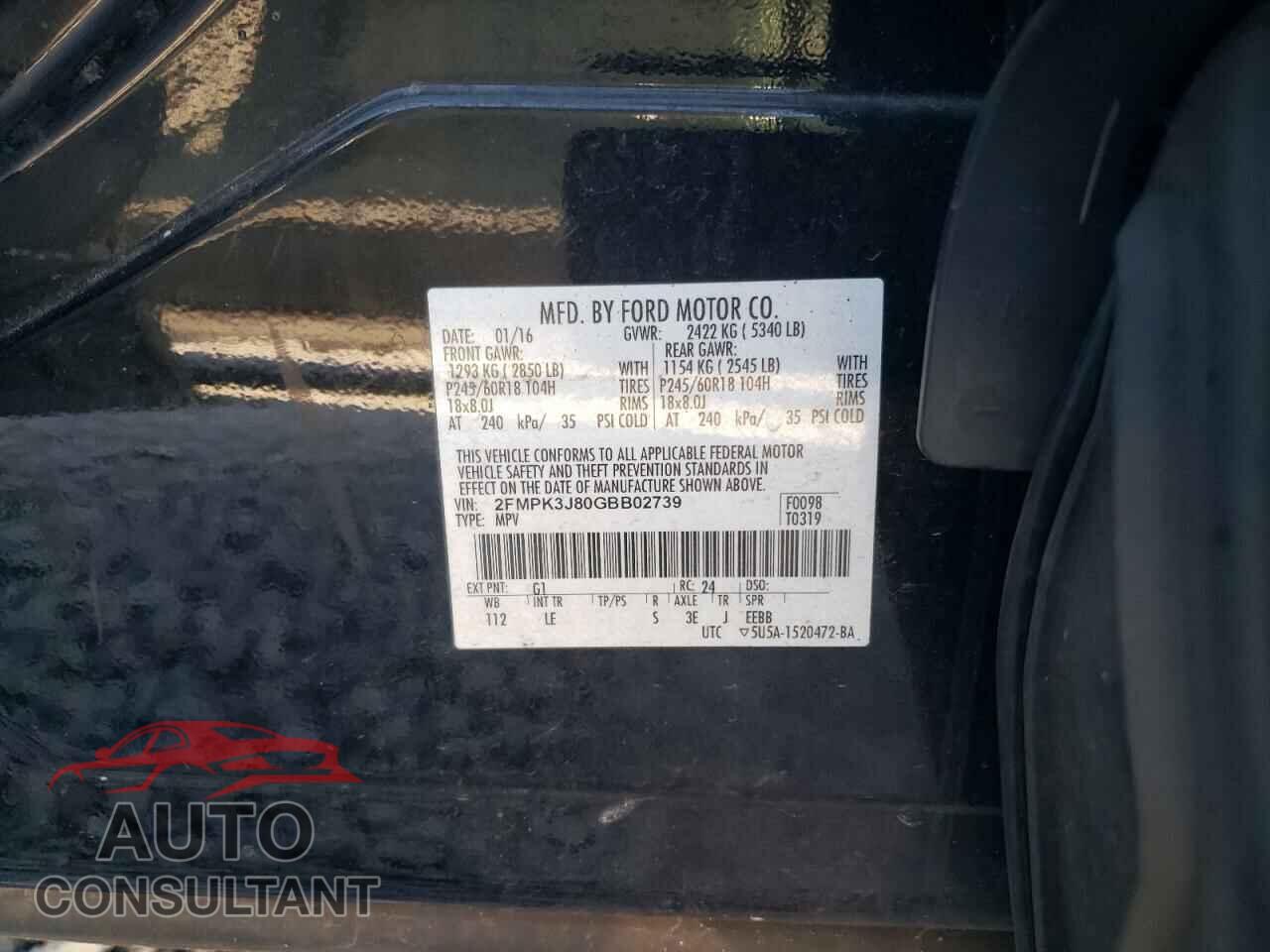 FORD EDGE 2016 - 2FMPK3J80GBB02739