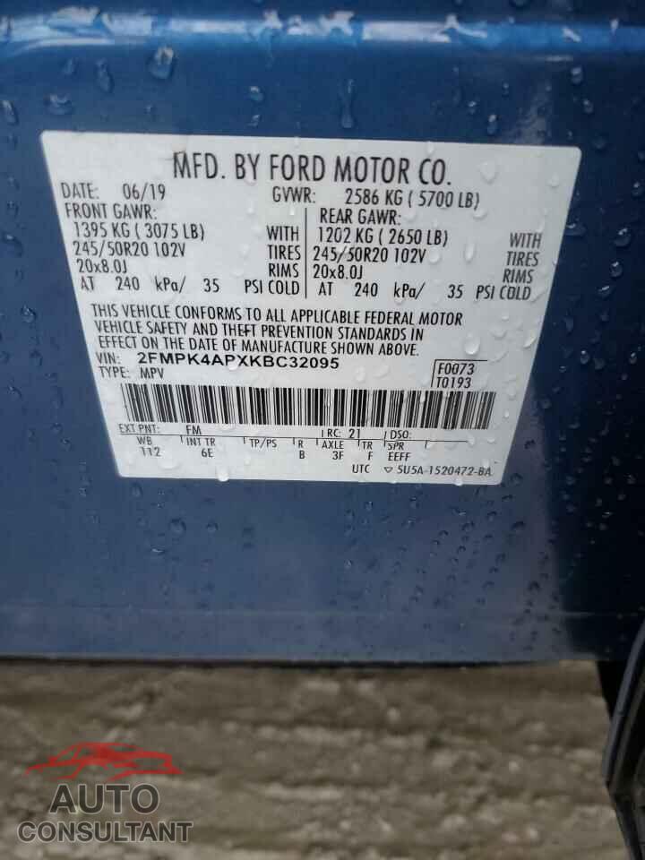 FORD EDGE 2019 - 2FMPK4APXKBC32095