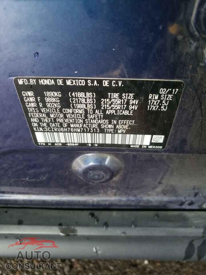 HONDA HR-V 2017 - 3CZRU6H76HM717313