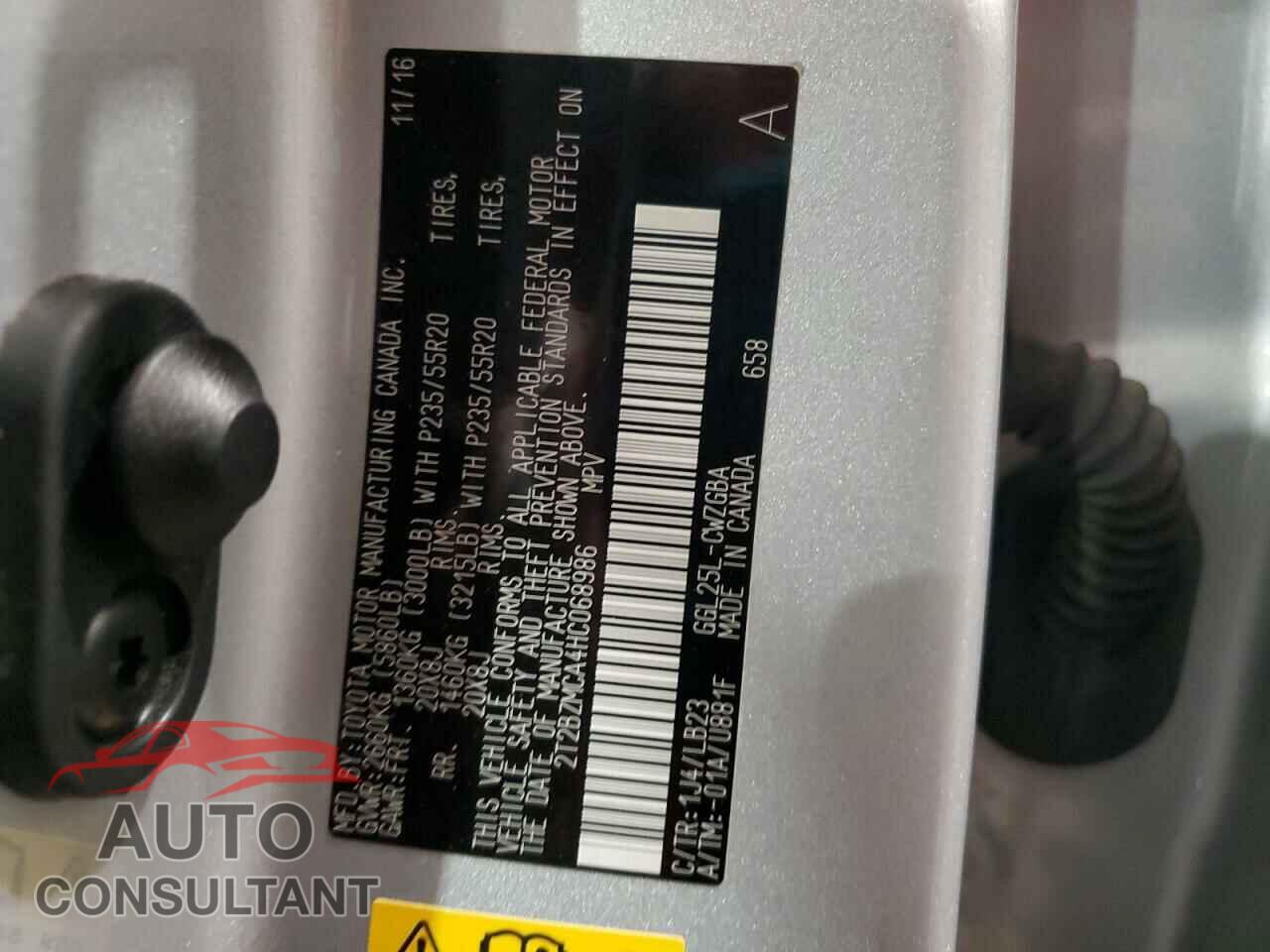 LEXUS RX350 2017 - 2T2BZMCA4HC068986