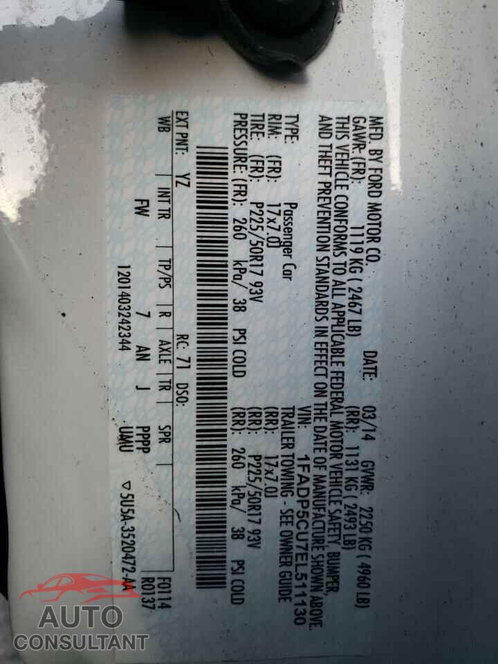 FORD CMAX 2014 - 1FADP5CU7EL511130