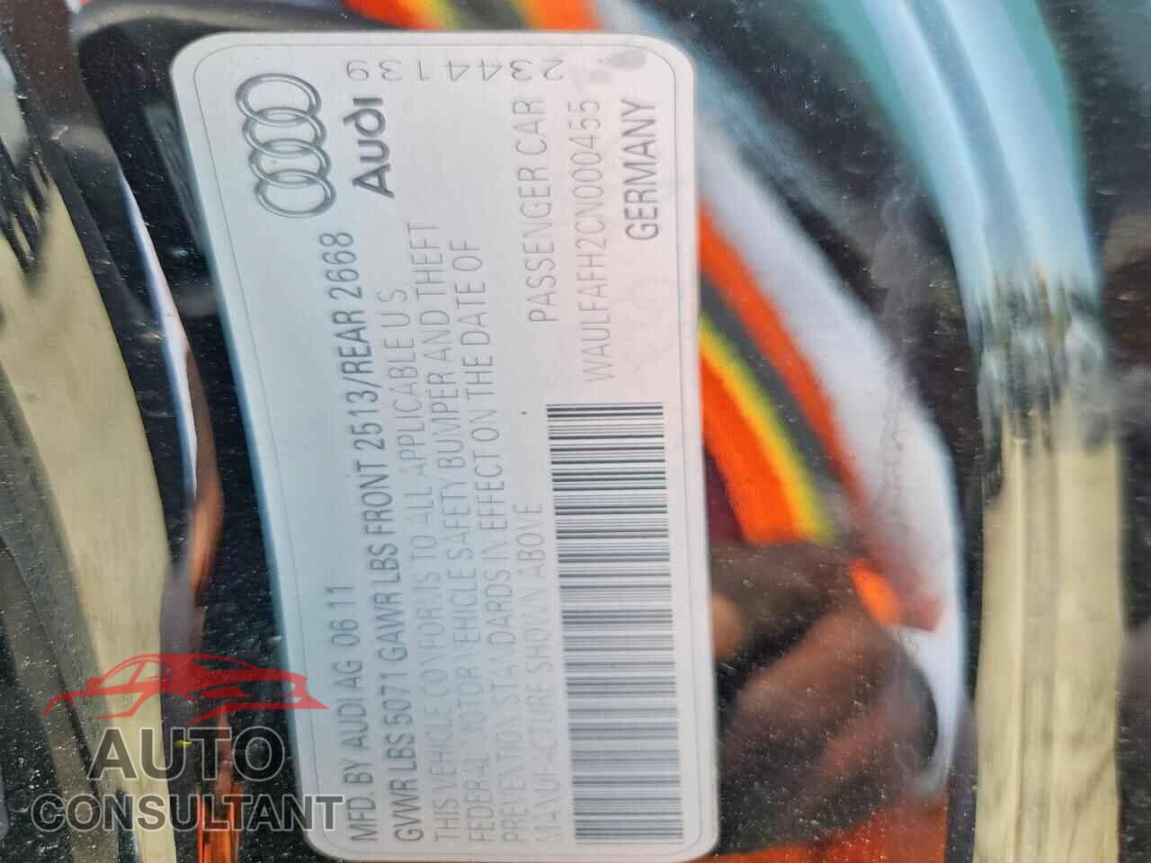 AUDI A5 2012 - WAULFAFH2CN000455