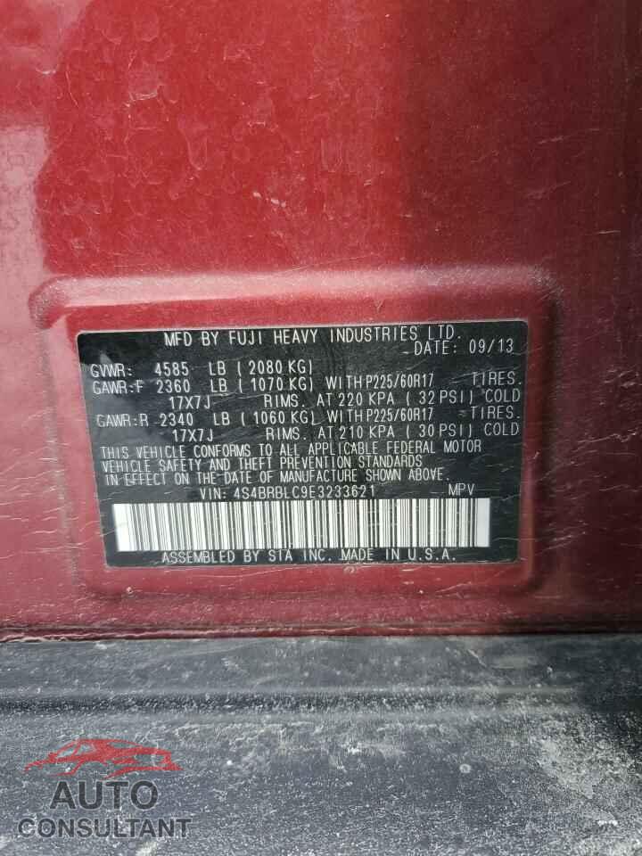 SUBARU OUTBACK 2014 - 4S4BRBLC9E3233621