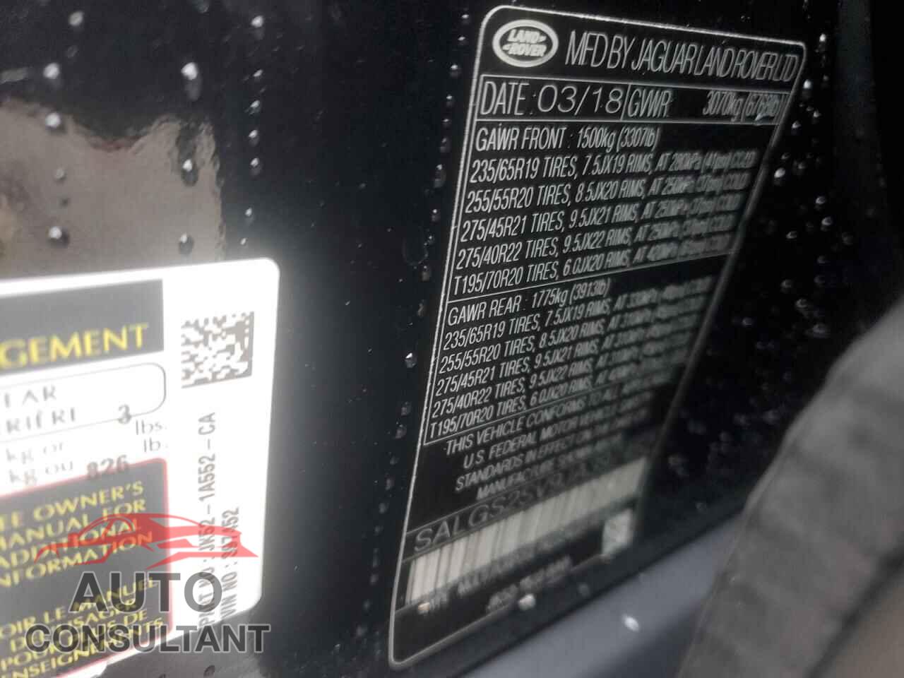 LAND ROVER RANGEROVER 2018 - SALGS2SV9JA397452