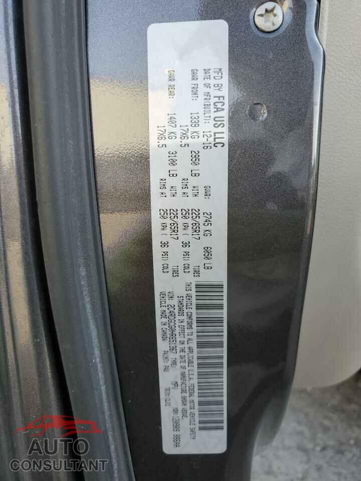 DODGE CARAVAN 2017 - 2C4RDGCG0HR651367