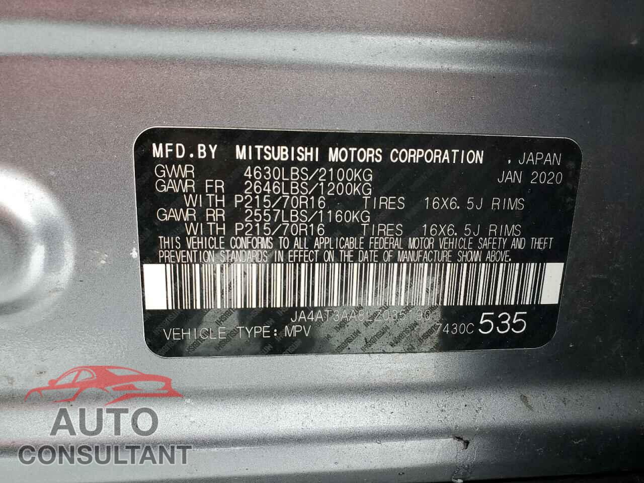 MITSUBISHI ECLIPSE 2020 - JA4AT3AA8LZ035190