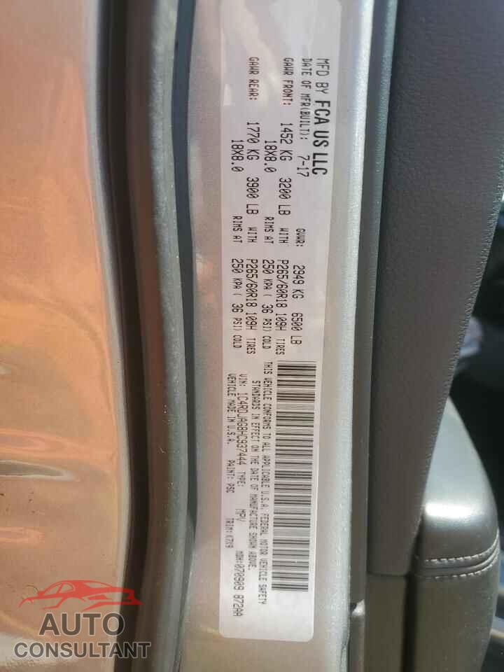 DODGE DURANGO 2017 - 1C4RDJAG8HC937444