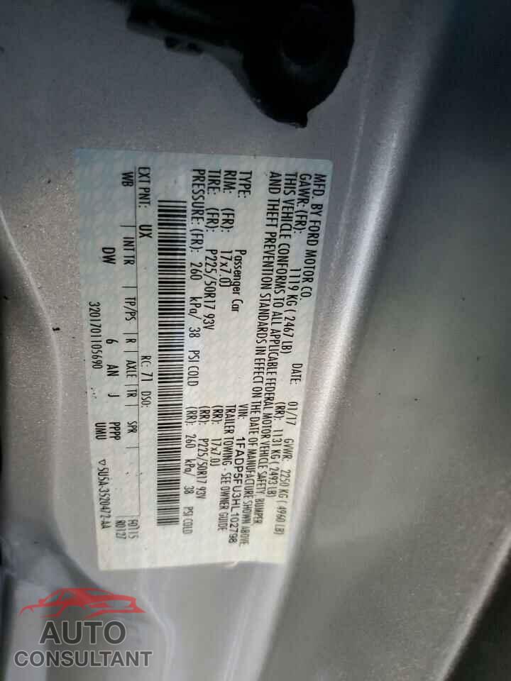 FORD CMAX 2017 - 1FADP5FU3HL102798