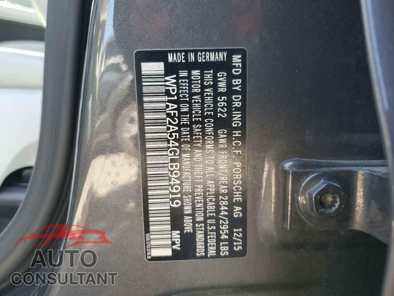PORSCHE MACAN 2016 - WP1AF2A54GLB94919