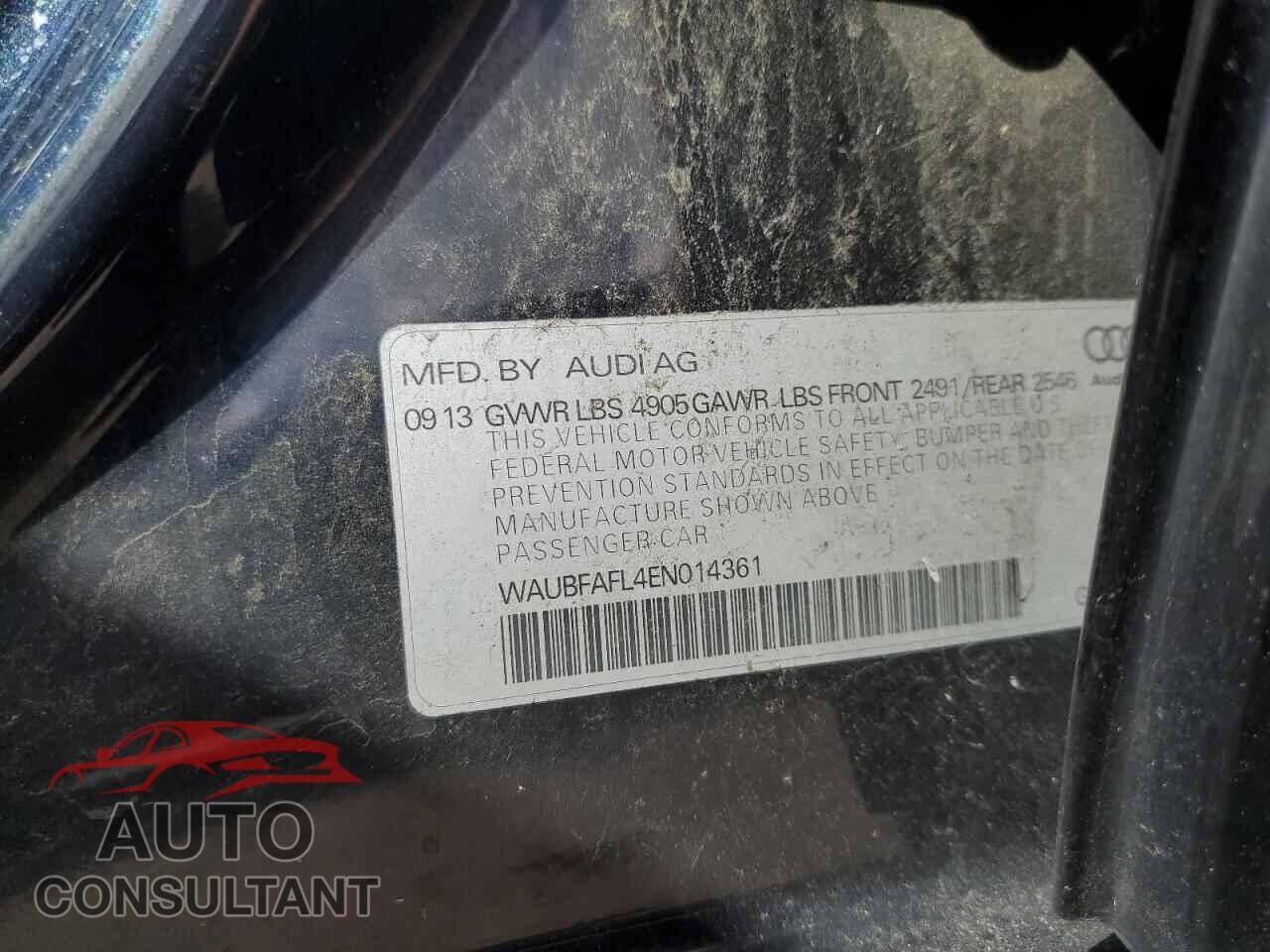 AUDI A4 2014 - WAUBFAFL4EN014361