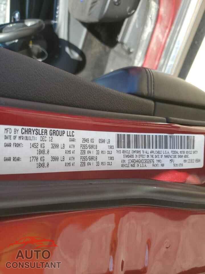 DODGE DURANGO 2013 - 1C4RDHAGXDC652876