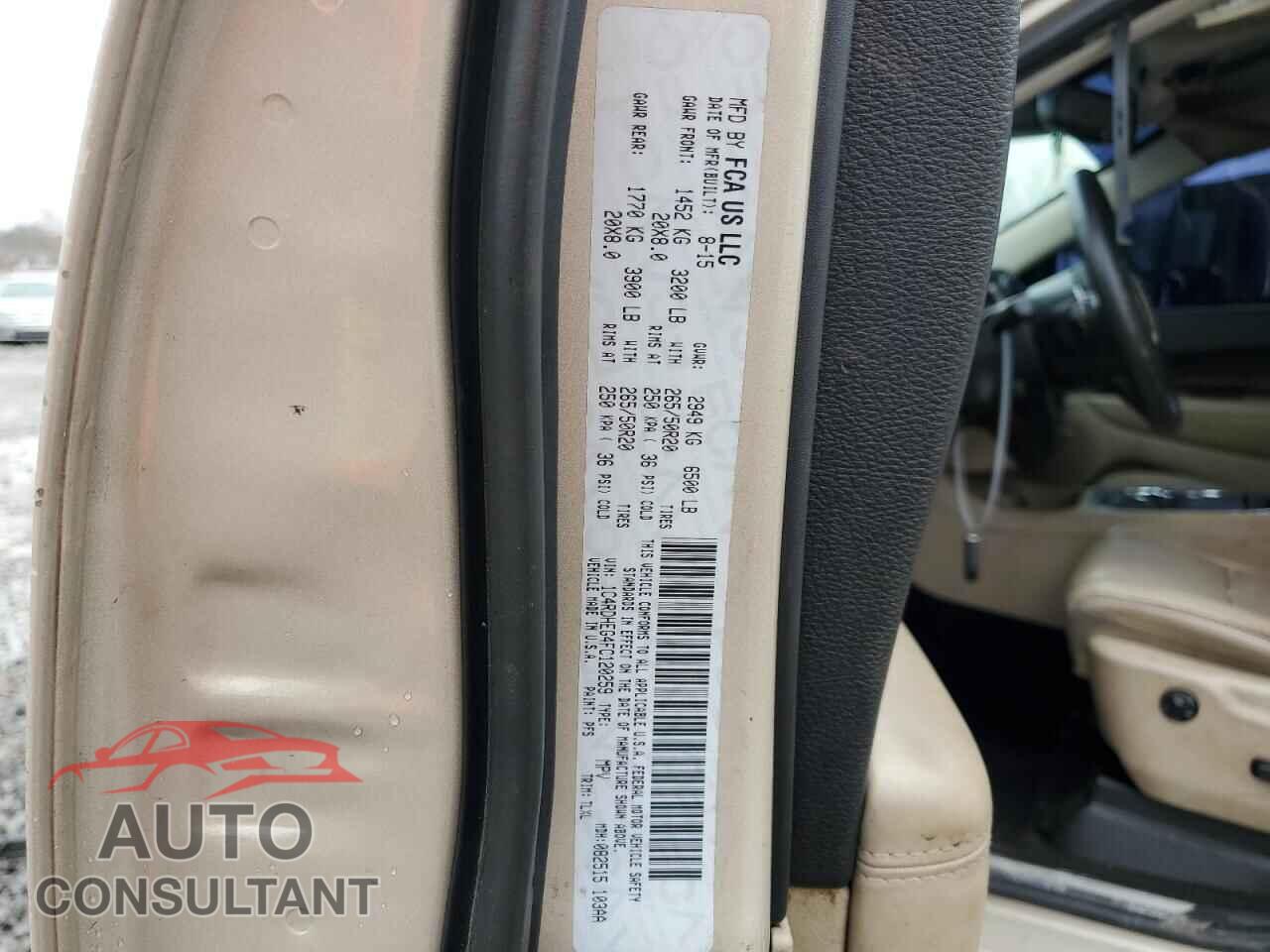 DODGE DURANGO 2015 - 1C4RDHEG4FC120259