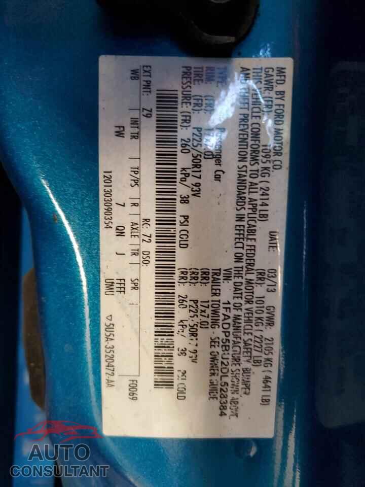 FORD CMAX 2013 - 1FADP5BU2DL528384